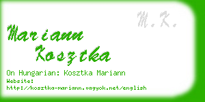 mariann kosztka business card